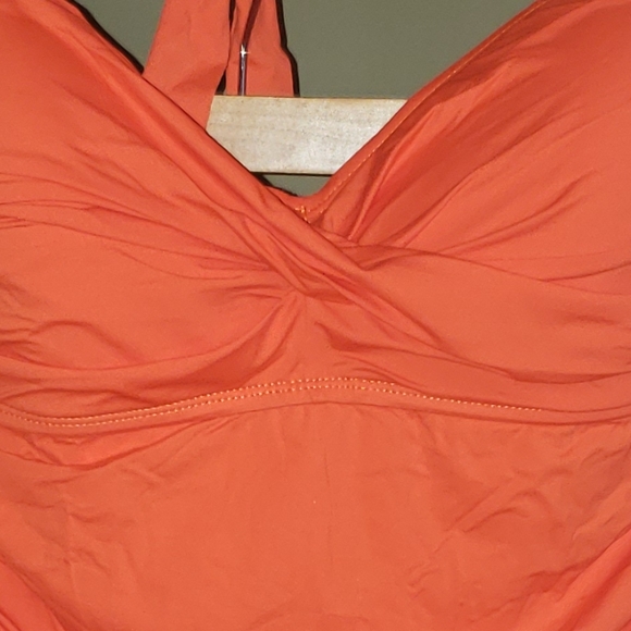 Liz Claiborne Ruched Maillot One Piece Halter Swimsuit - 20W - Picture 2 of 6